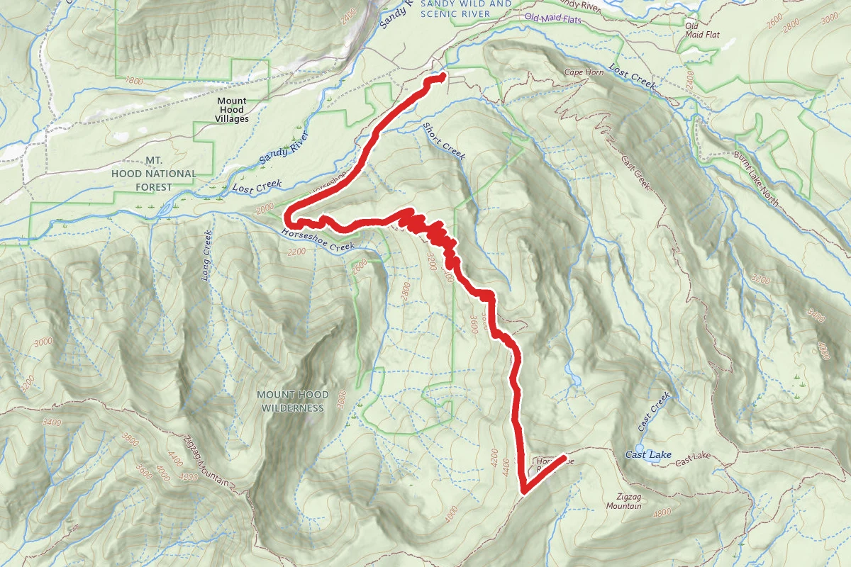 Horseshoe Ridge Trail to Zigzag Mountain Trail