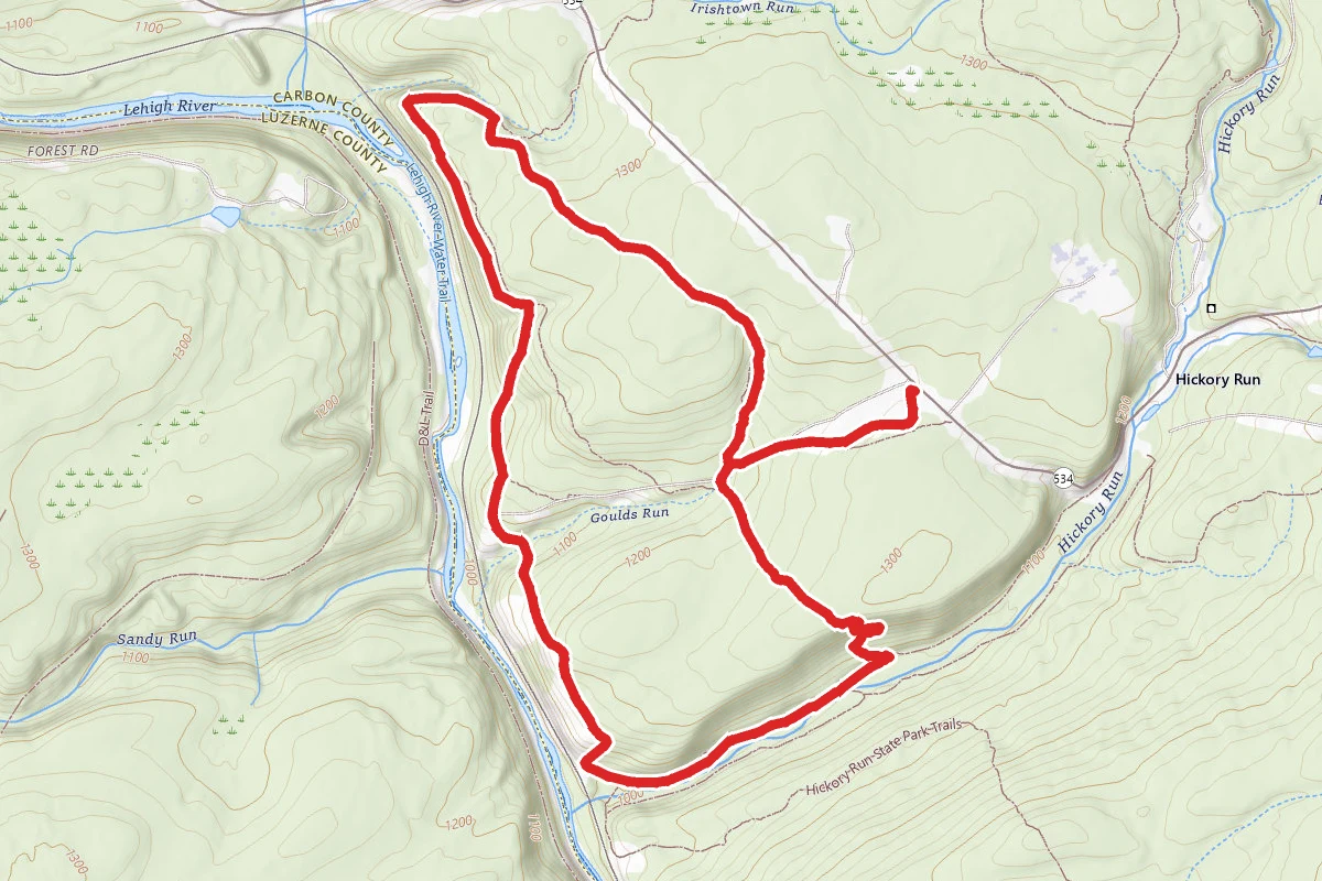 Hickory Run Trail, Fireman's Trail, Skyline Trail Loop
