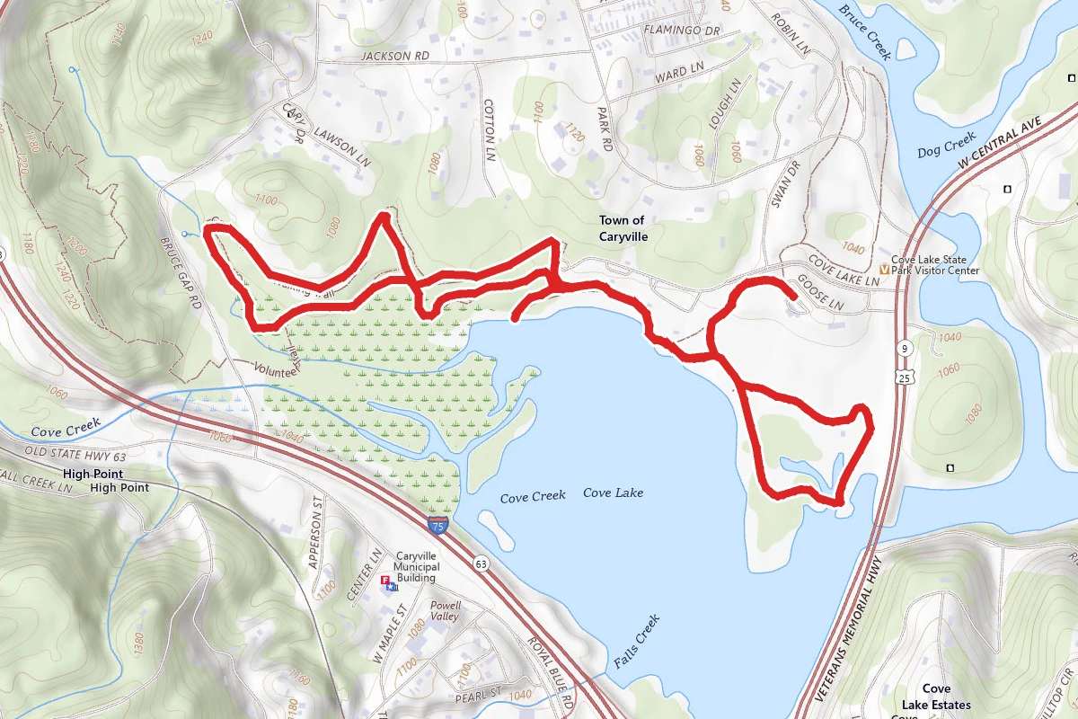Cove Lake Paved Walking Trails Loop