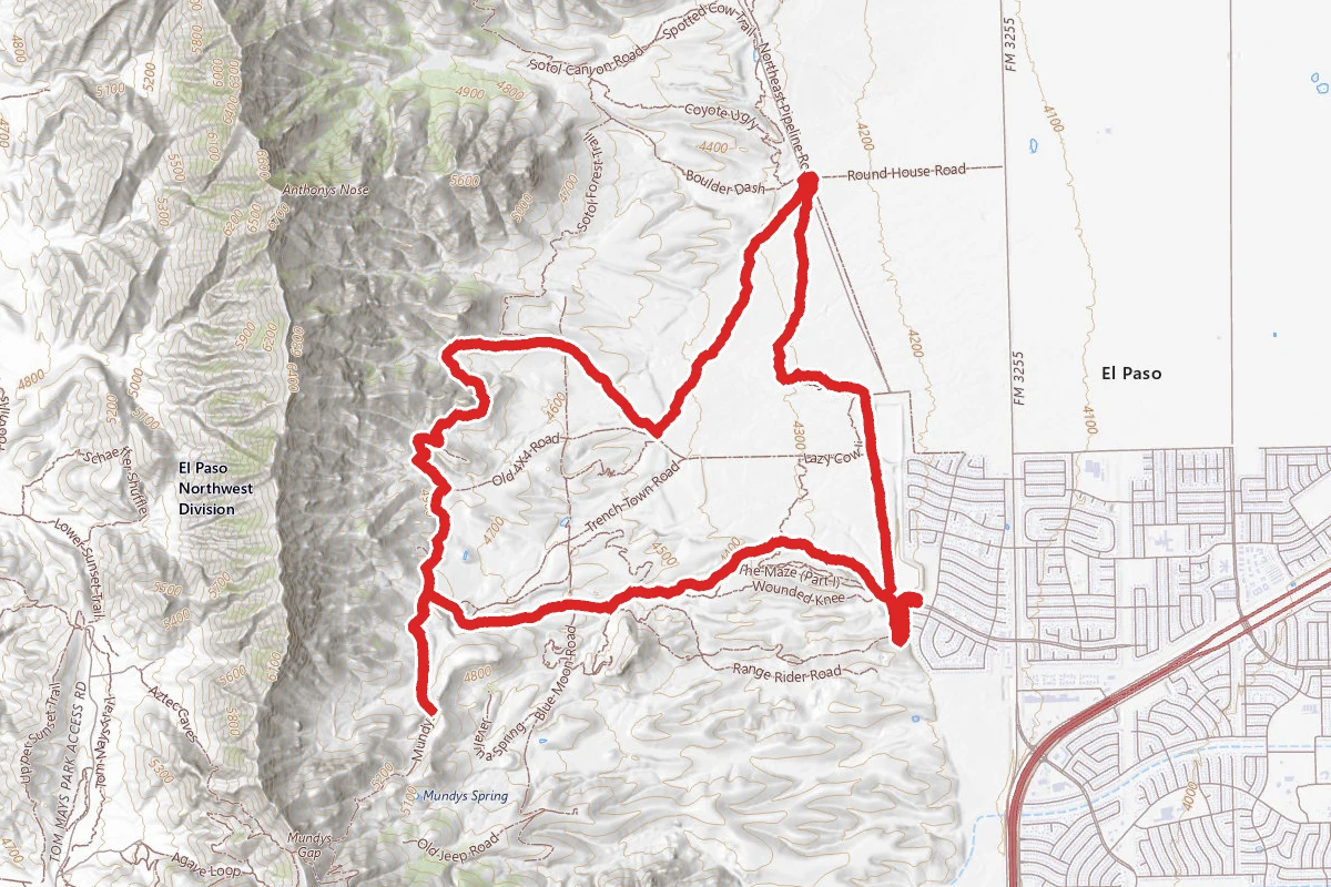 Tin Mine to Scenic Road to Rock Shock to Lazy Cow Loop