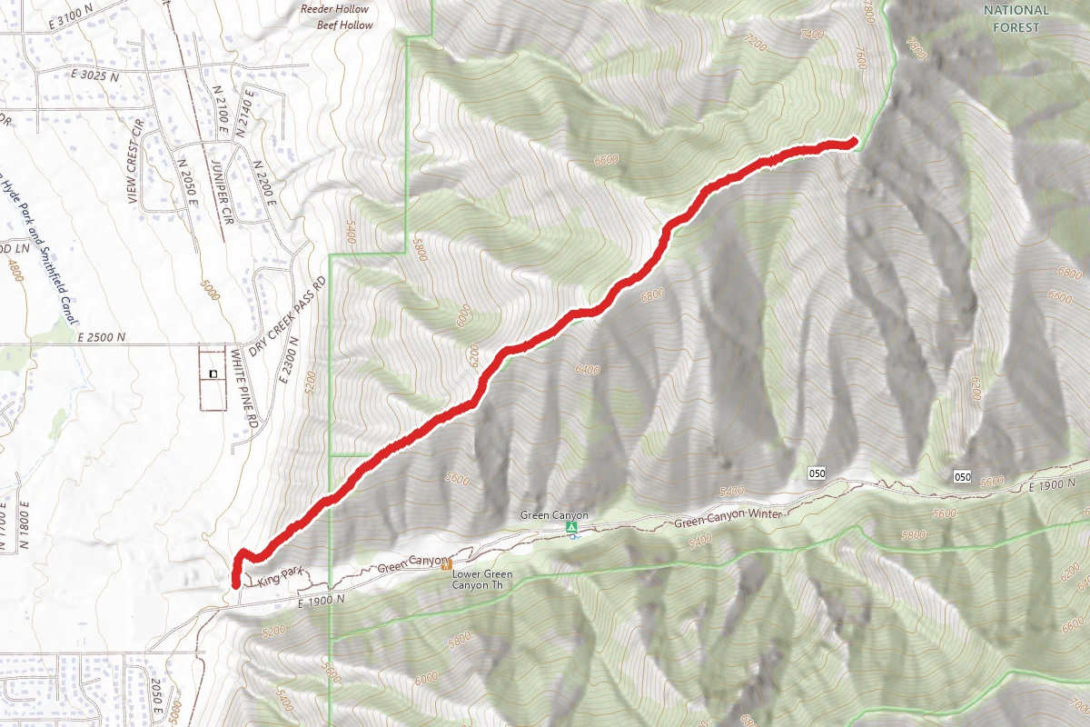 Bonneville Shoreline Trail North from E 1900 N