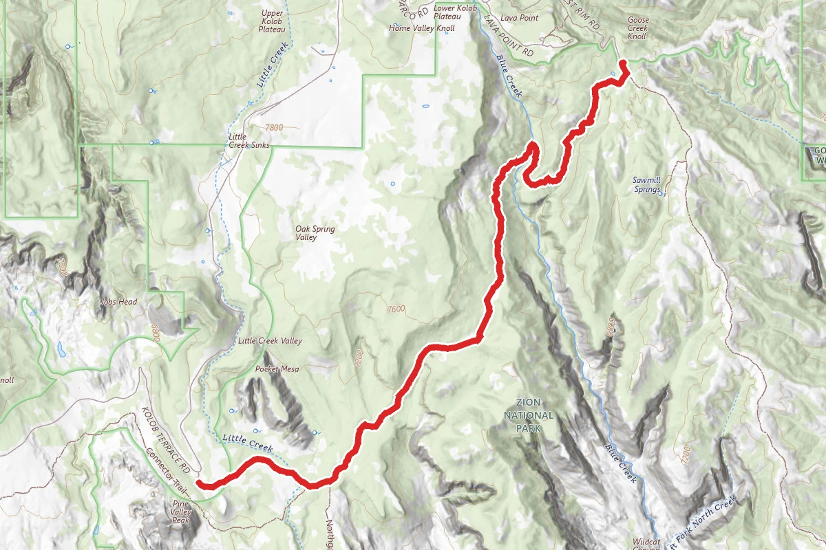 West Rim Trail to Wildcat Canyon Trail