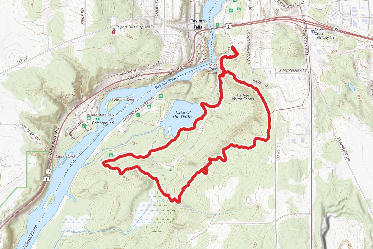 Lake of the Dalles, Eagle Peak, Skyline and Ice Age Loop