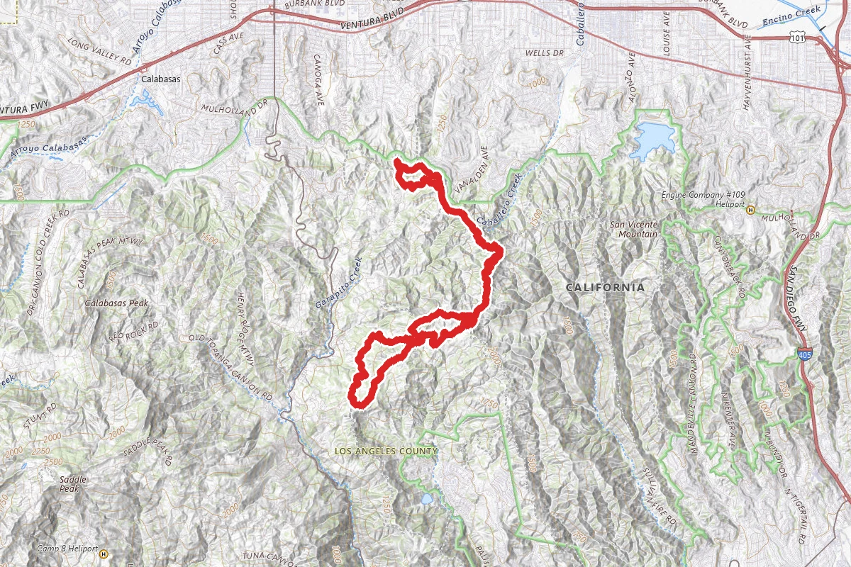 Trippet Ranch to Mulholland Drive Loop