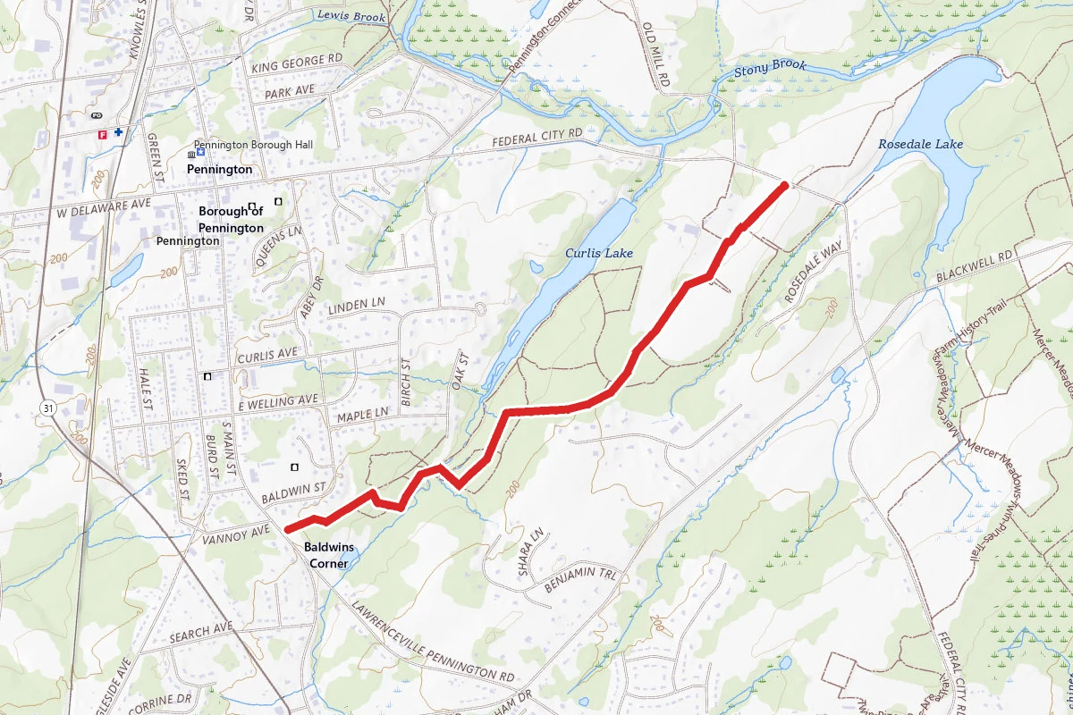 Curlis Woods - Mercer County Equestrian Center to Pennington