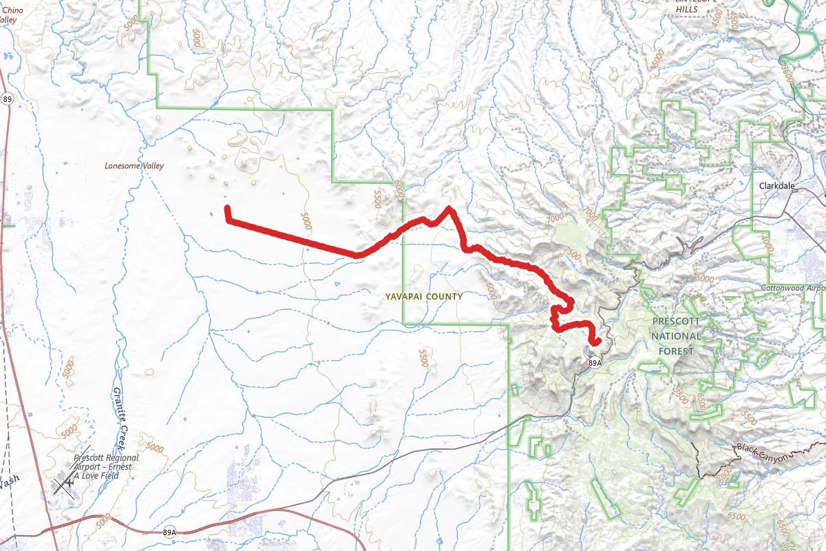 United Verde and Pacific Railroad Grade OHV Trail