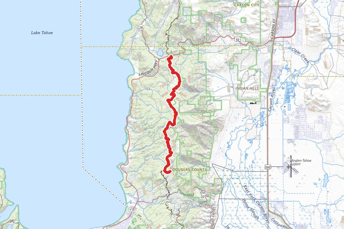 Lake Tahoe Kingsbury Grade to Spooner Lake Bike Ride
