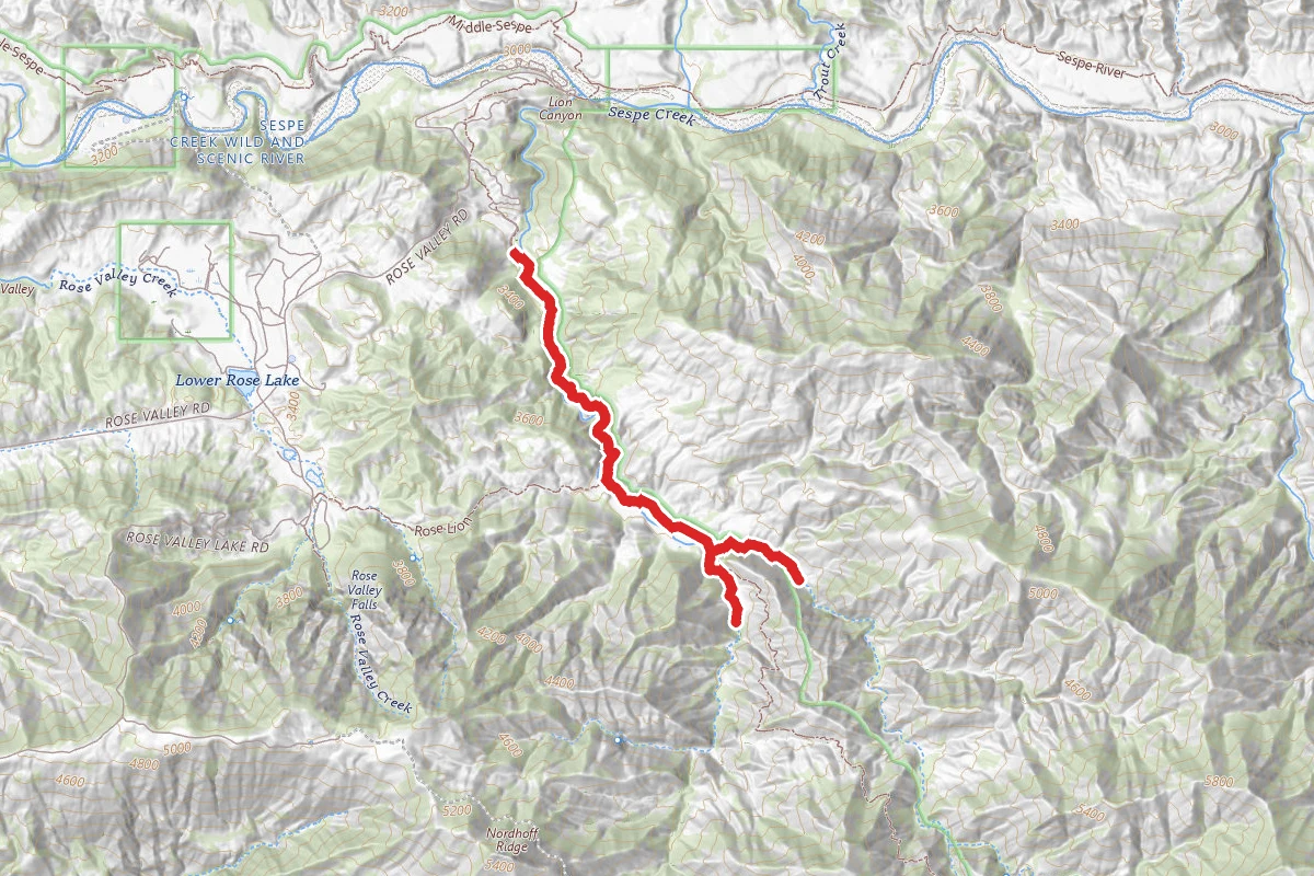 Lion Canyon Trail to Falls