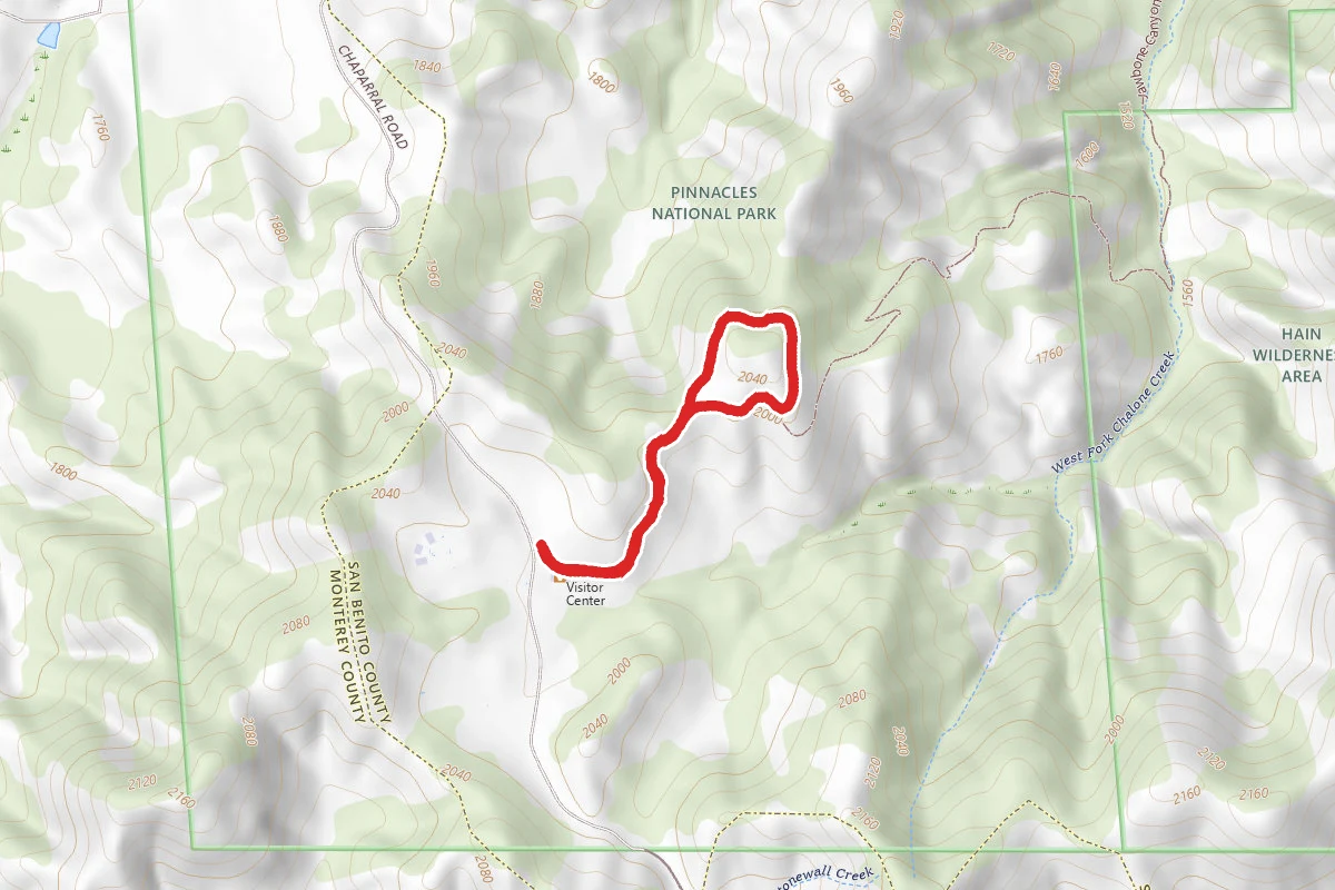 Pinnacles Overlook Trail route map