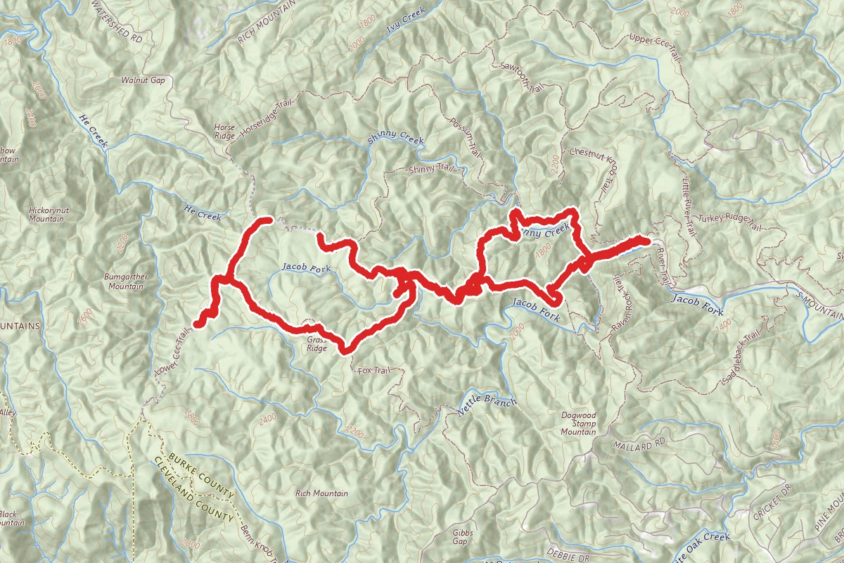 Hemlock, H.Q., Upper Falls, and Fox Trail Loop