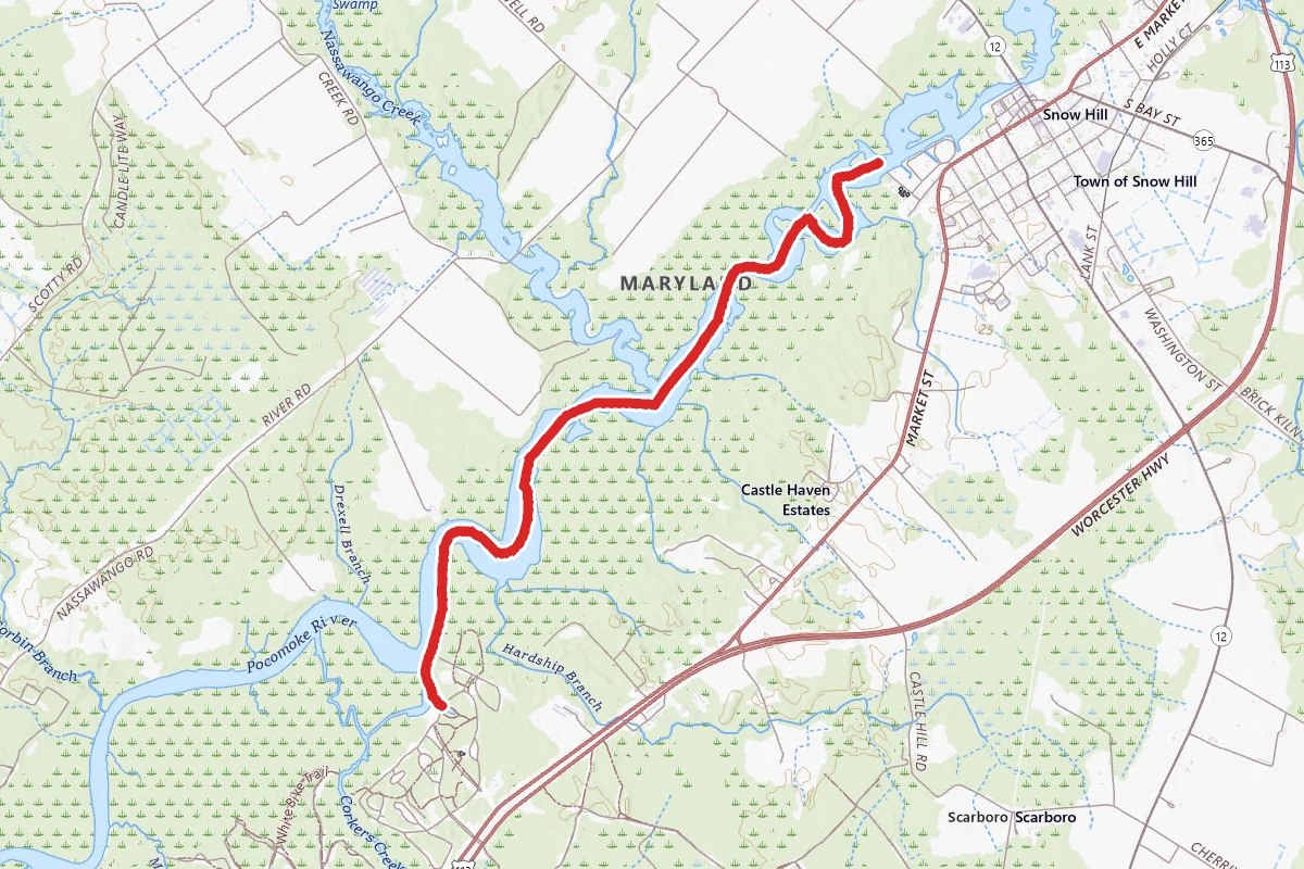 Pocomoke River Kayak Route