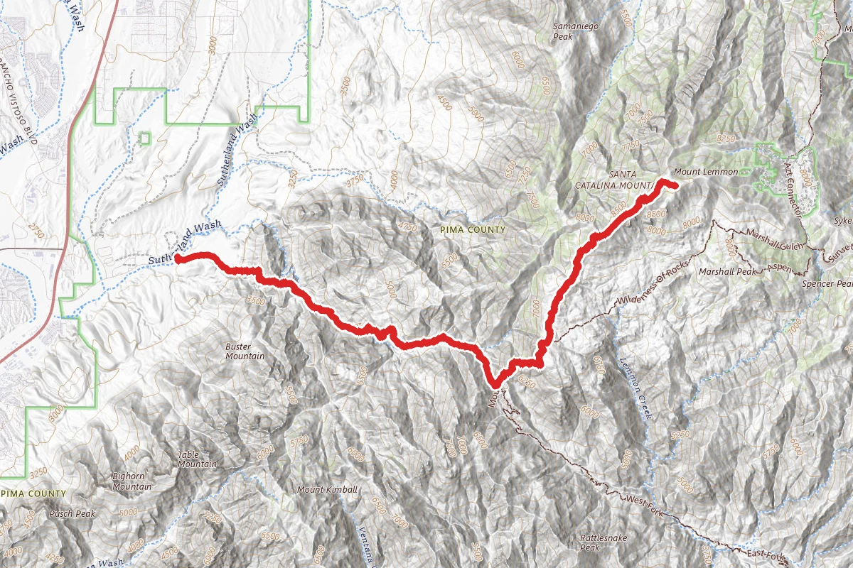 Romero Canyon to Mount Lemmon
