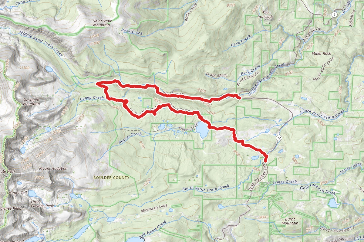 Middle St Vrain Trail and Coney Creek OHV Trail