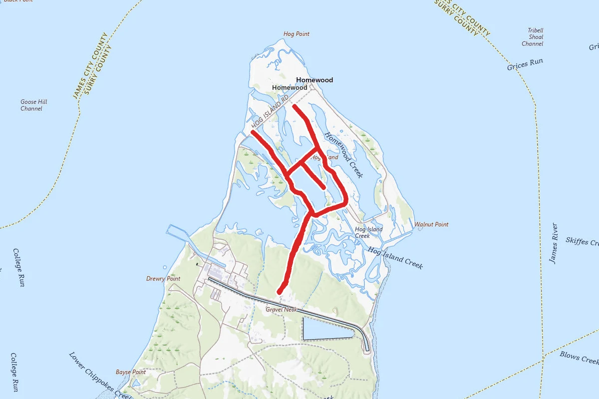 Hog Island Wildlife Management Area Trails