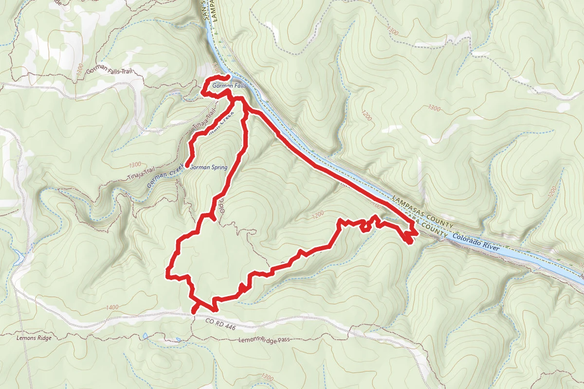 Cedar Chopper, Dogleg Canyon, Fourth Path, Gorman Falls and Gorman Springs Trail