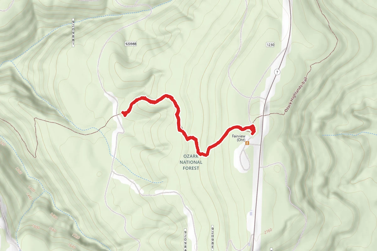 Ozark Highlands Trail from Fairview Campground