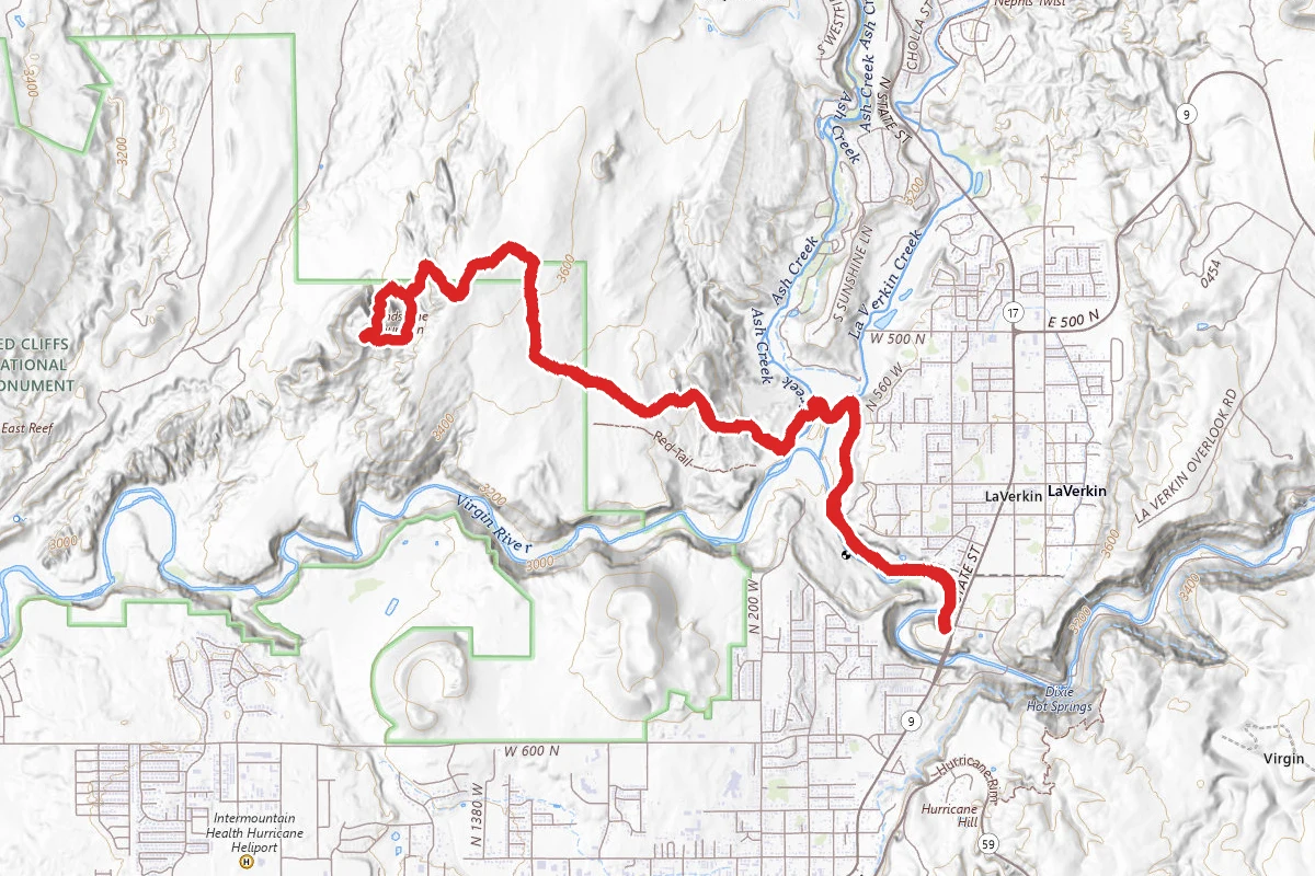 Virgin River Confluence to Sandstone Mountain
