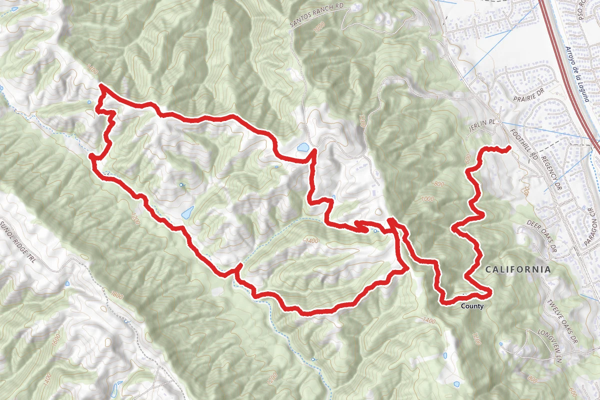 Courdet, North Ridge, Mariposa, Sinbad Creek, Bay Leaf Loop