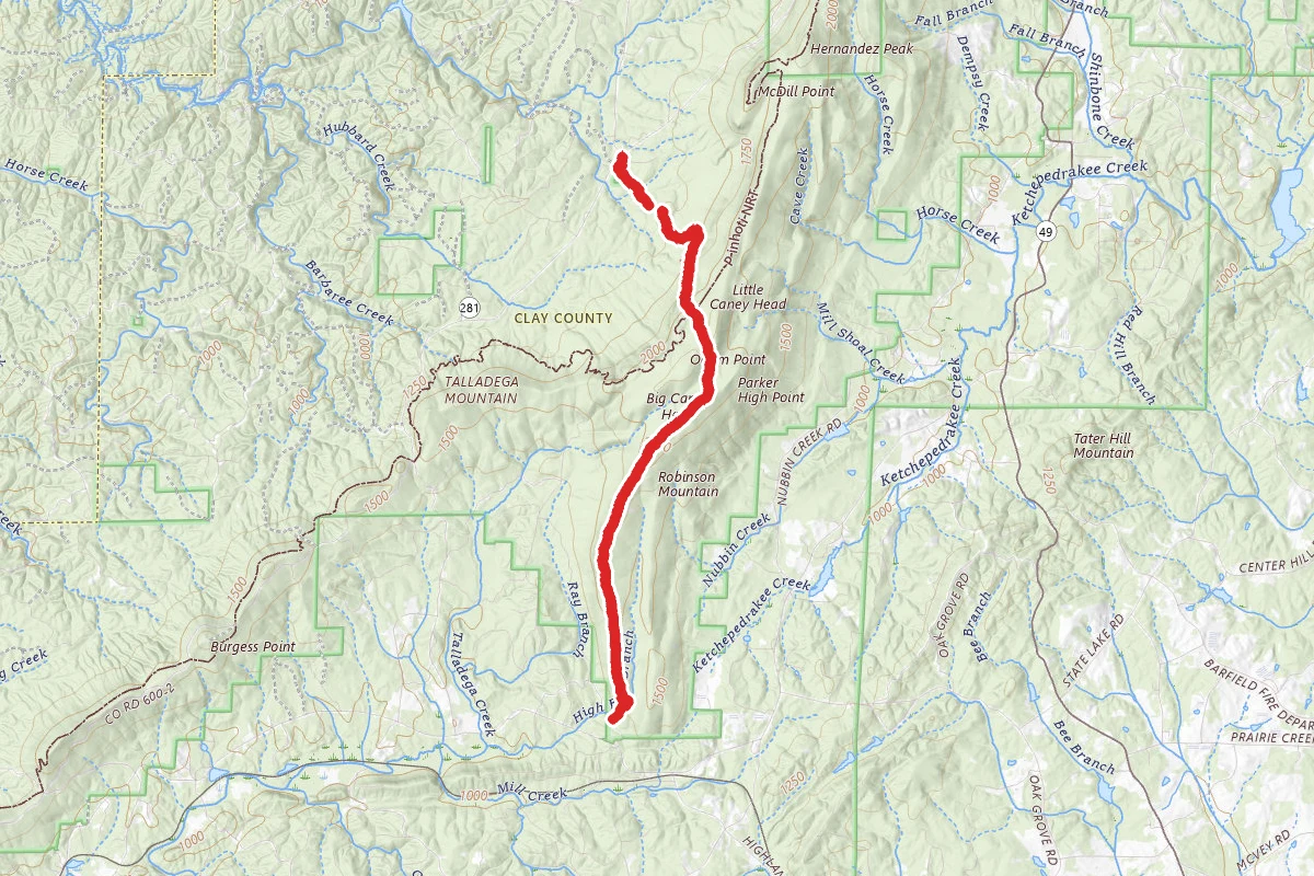 High Falls to Turnipseed Campground via Odum Trail