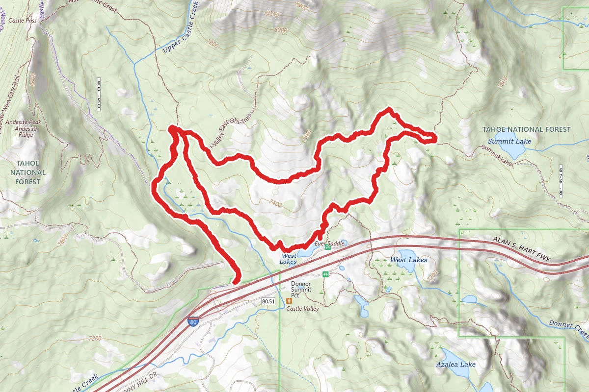 Donner Lake Rim, Summit Lake and PCT Loop