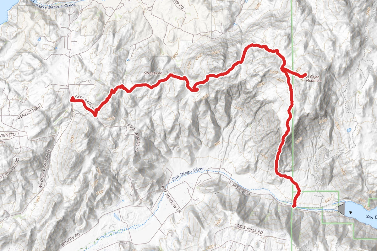 El Cajon South Ridge to Wildcat Canyon