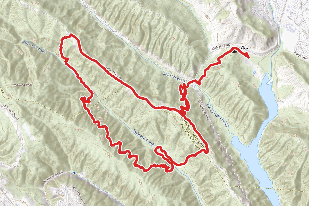 Redwood Trail, East Ridge Trail, French Trail, and Canyon Trail Loop