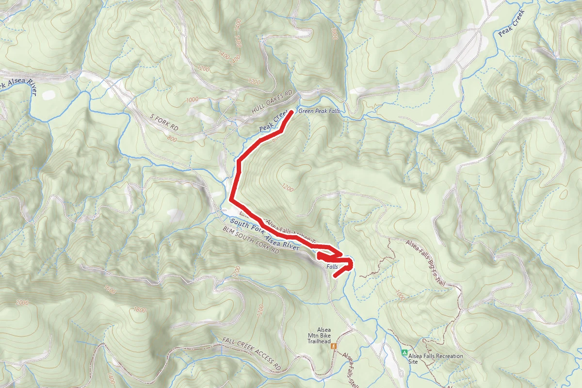 Alsea Falls Trail & Green Peak Falls Trail
