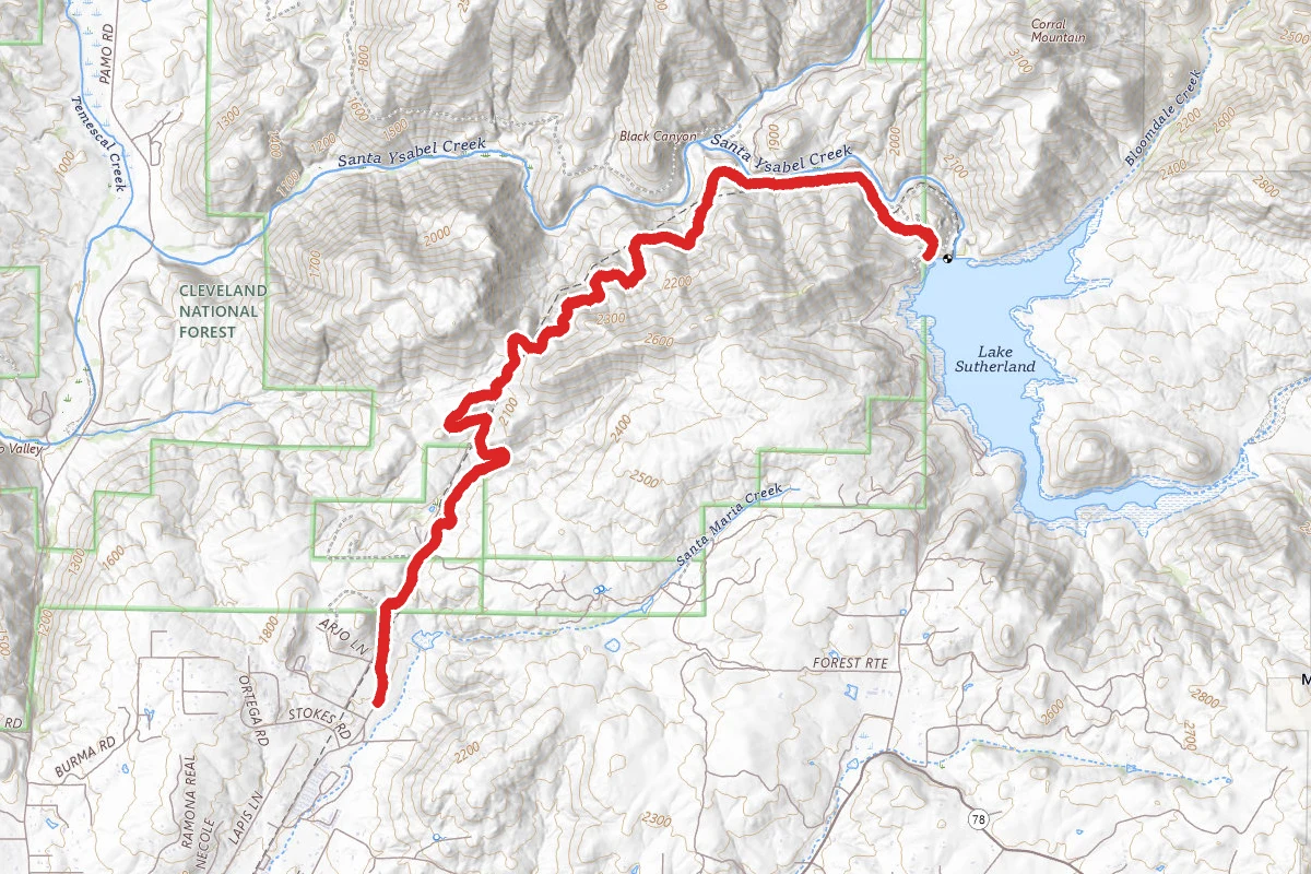 Sutherland Lake via Black Canyon Road