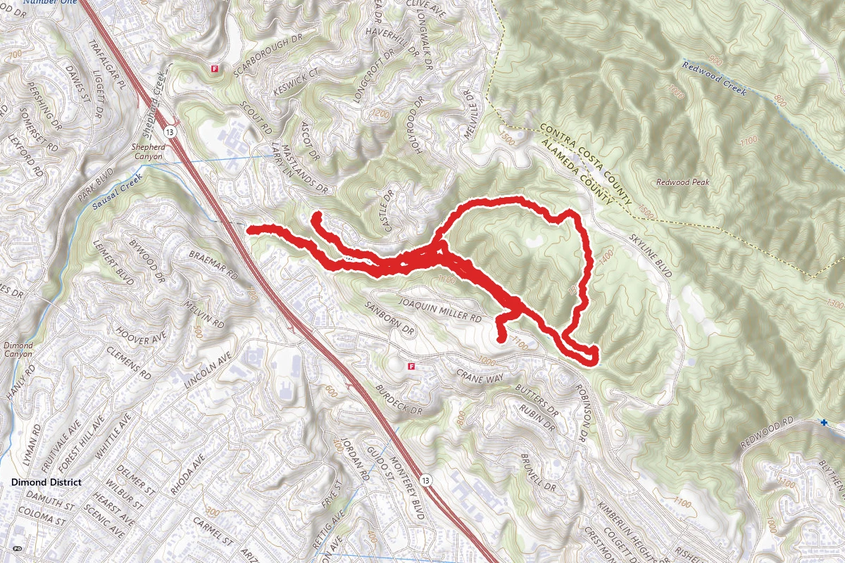 Sinawik, Palo Colorados, Sunset, and Cinderella Trails