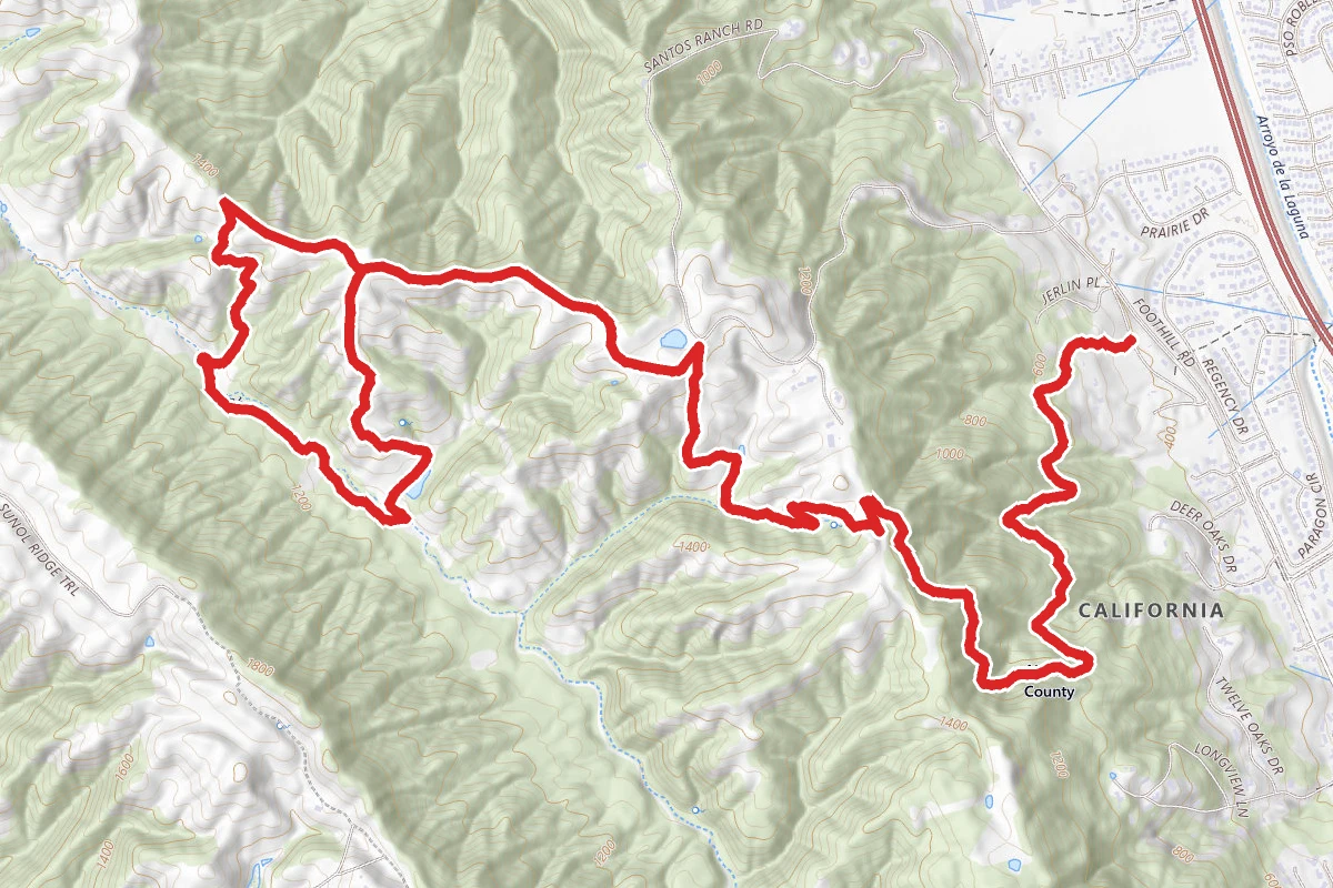 Courdet, North Ridge, Mariposa, Sinbad Creek, Turtle Pond Loop