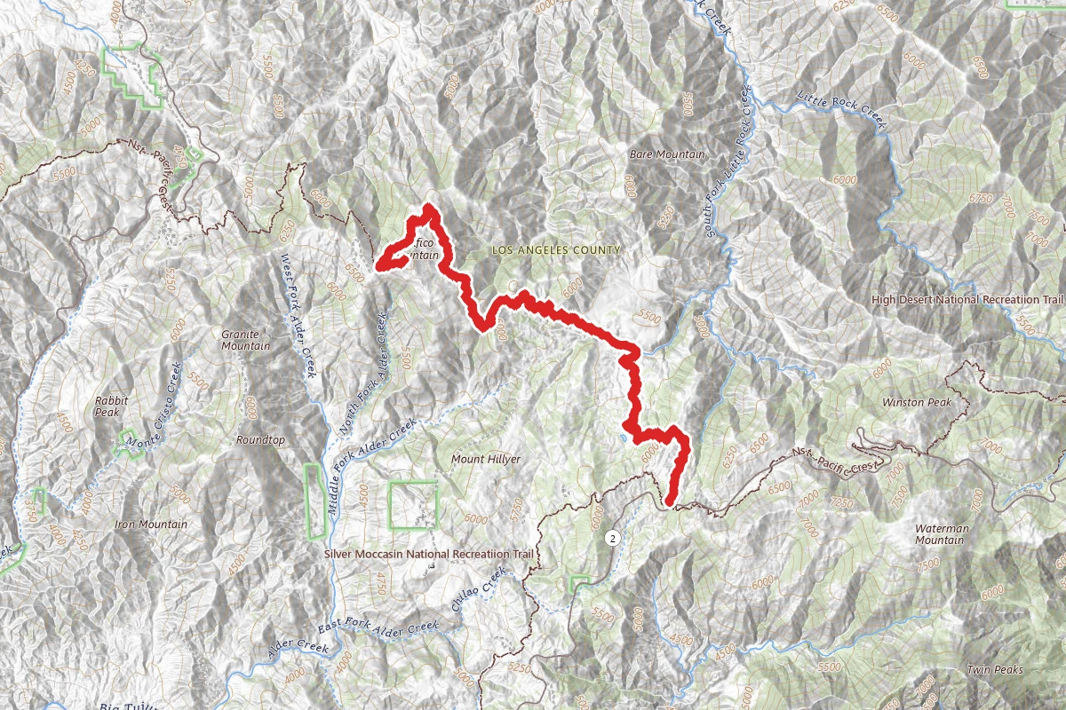 Three Points to Pacifico Mountain Campground via Pacific Crest Trail