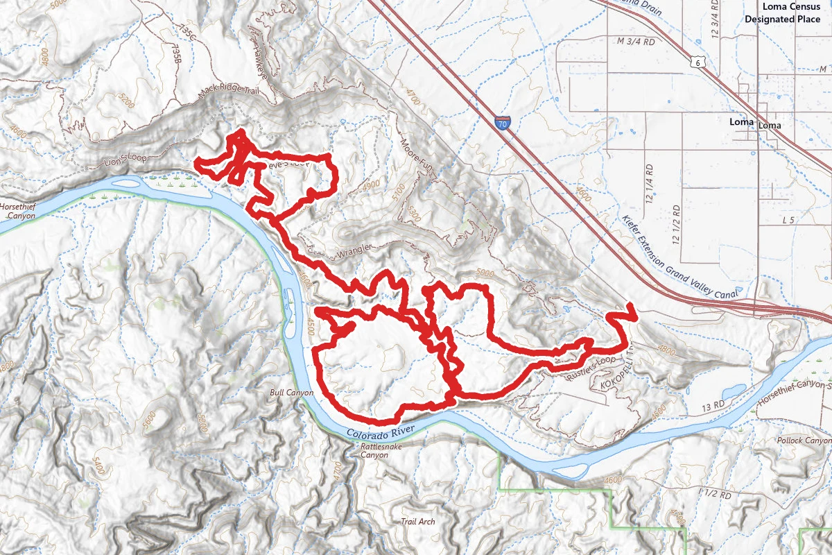 Mary's, Horsethief, Steve's, and Wranglers Trail Loop