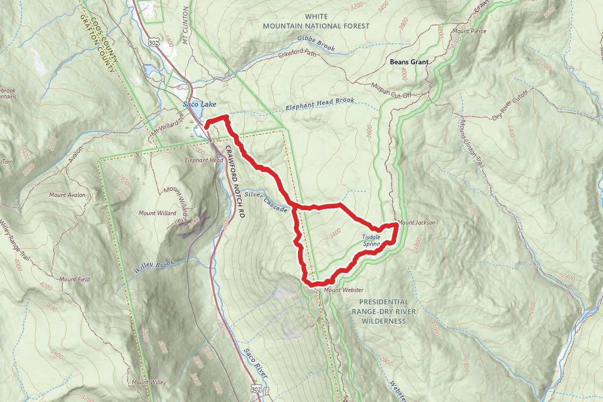Mount Jackson and Webster Trail Loop