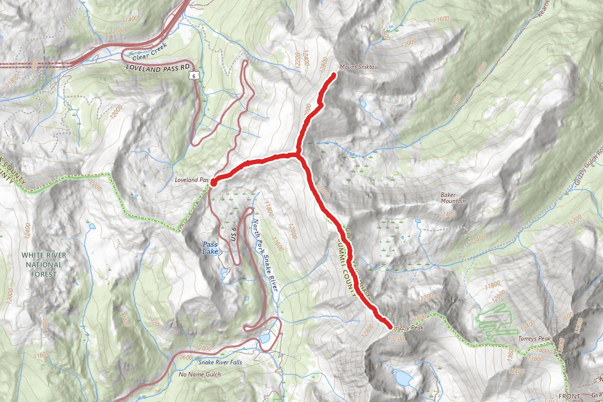 Mount Sniktau and Grizzly Peak Traverse