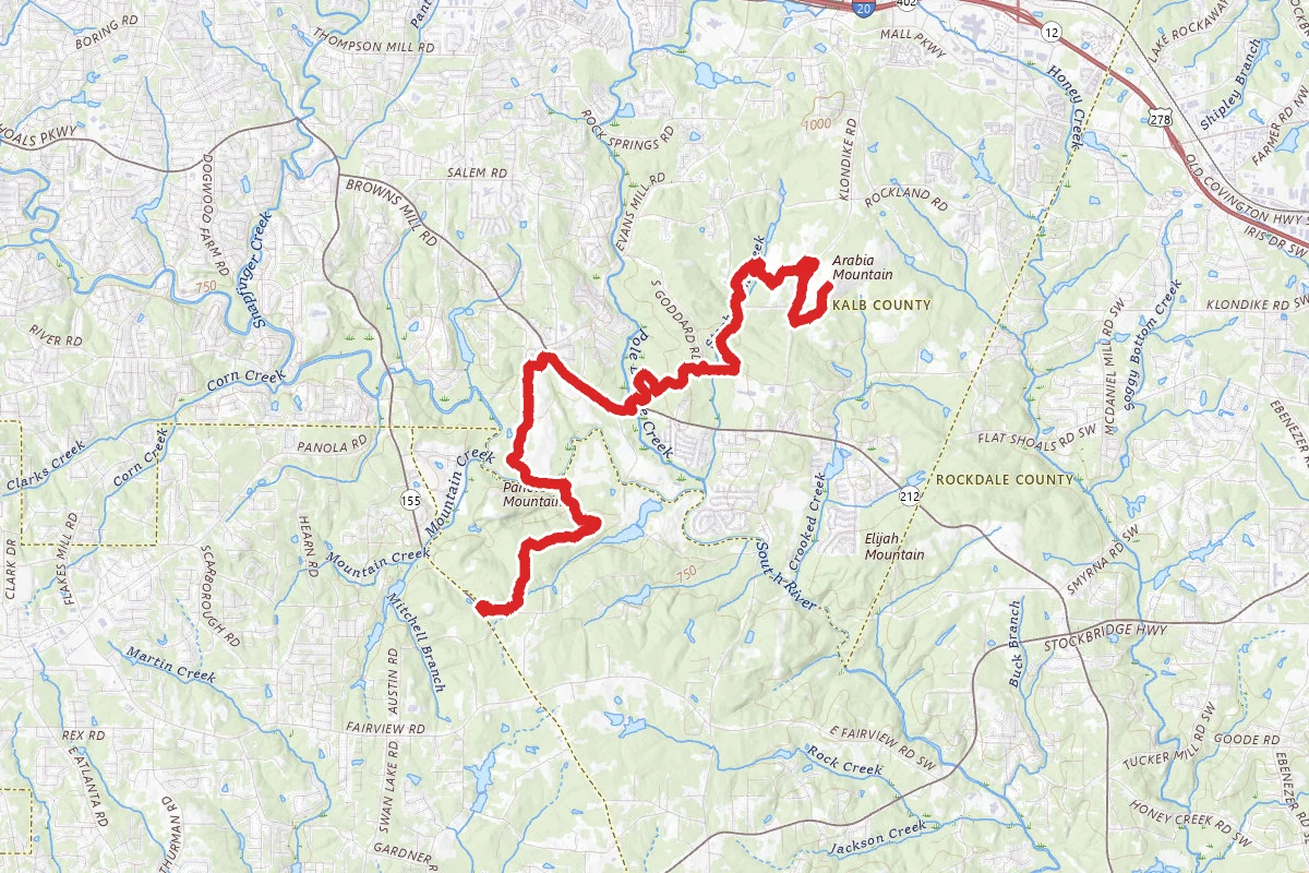 Arabia Mountain via Panola mountain Visitors Center Spur Path Trail and Arabia Mountain Path Trail