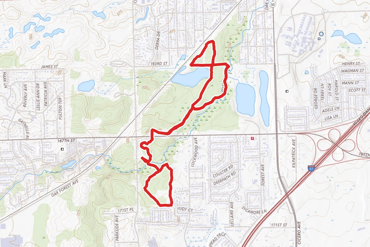 Tinley Creek Brown and Yellow Trails Loop