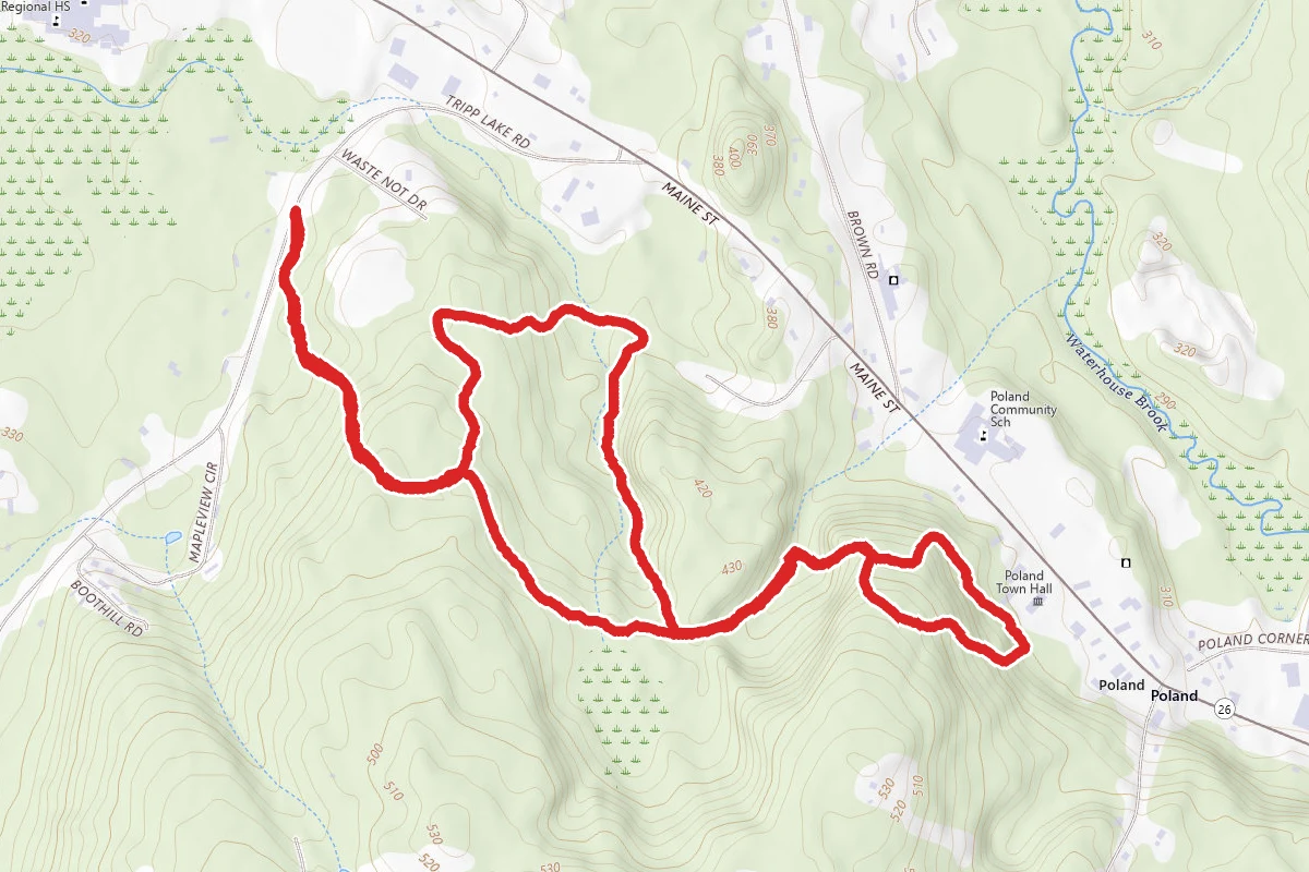 Huntress, Ricker, Cave and White Oak Trail
