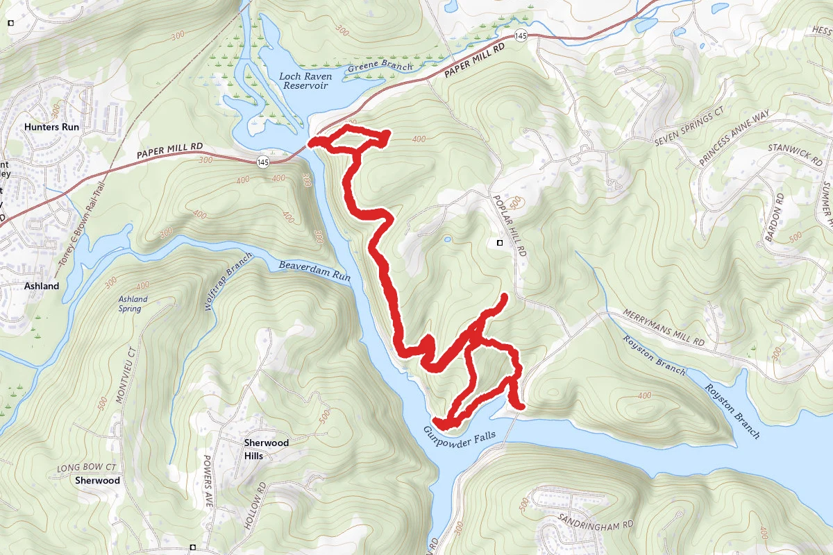 Loch Raven Reservoir Fire Road (North East Side)