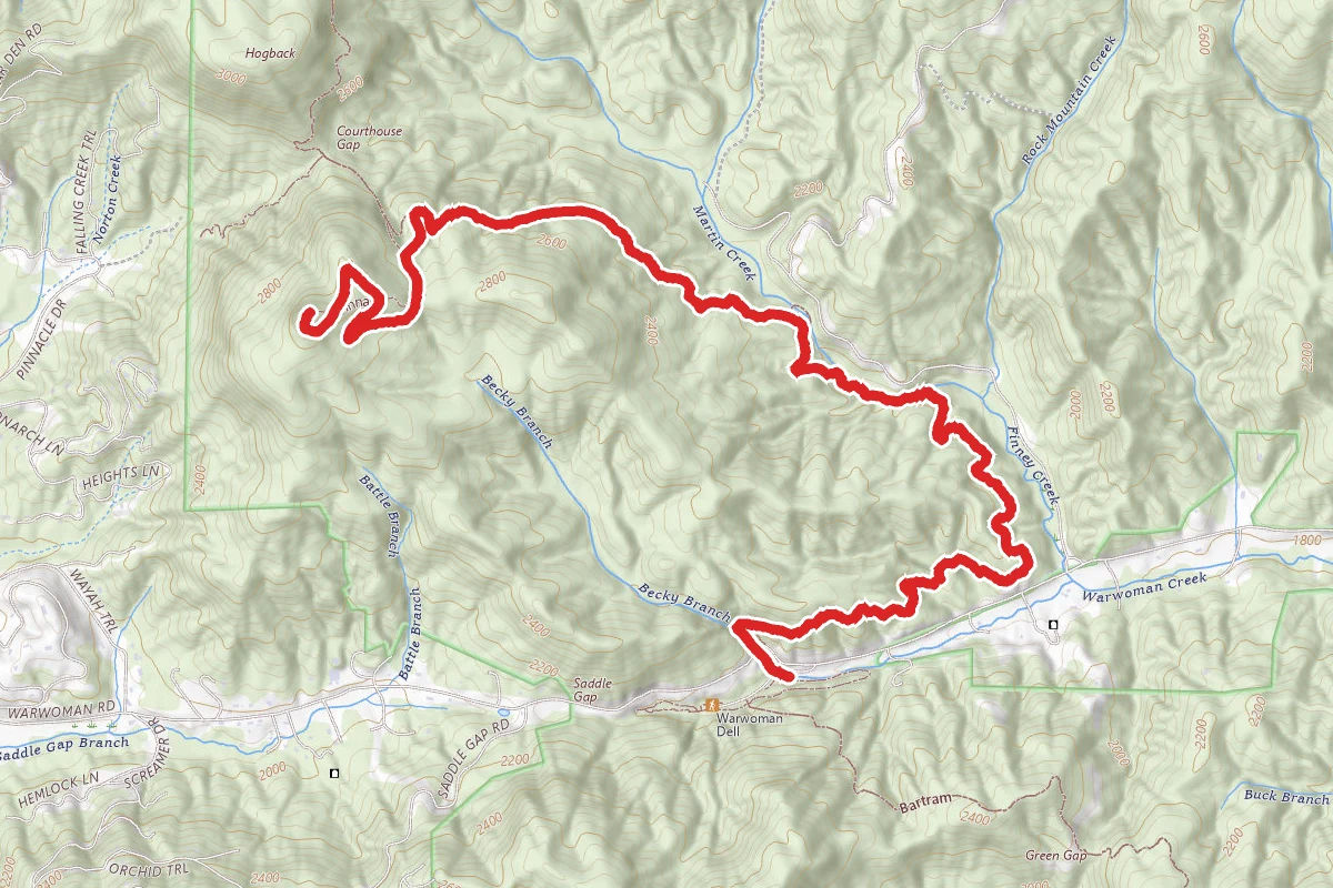 Bartram Trail to Pinnacle Knob