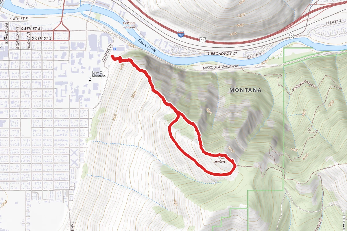 Mount Sentinel via Hellgate Ridgeline Loop