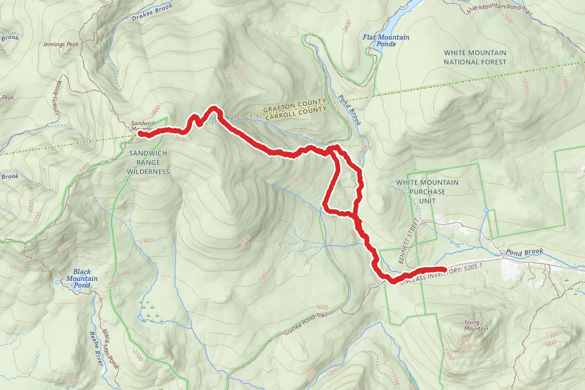 Sandwich Mountain via Bennett Street Trail