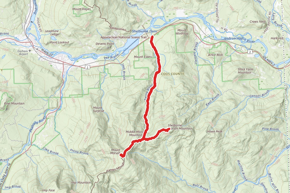 Mount Moriah and Shelburne-Moriah via Rattle River