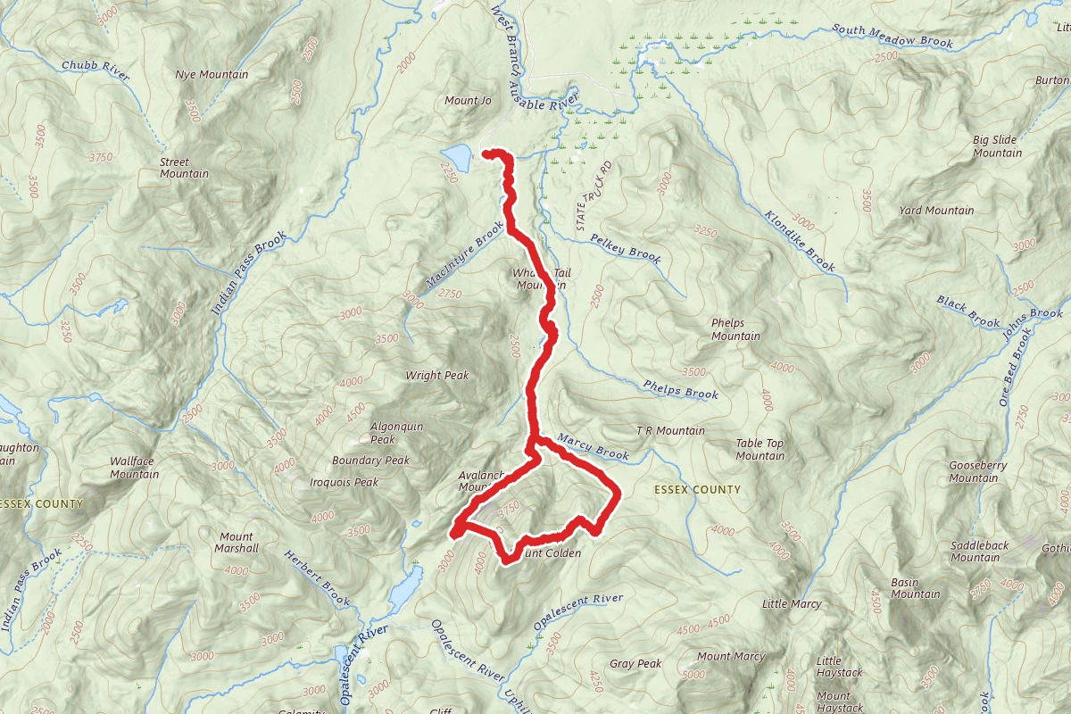 Avalanche Pass Trail to Mount Colden Trail Loop