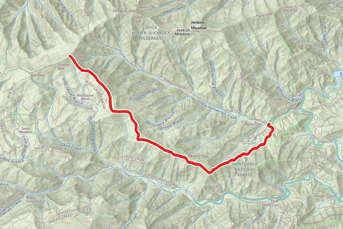 Joyce Kilmer Memorial Forest to Tennessee State Line Trail