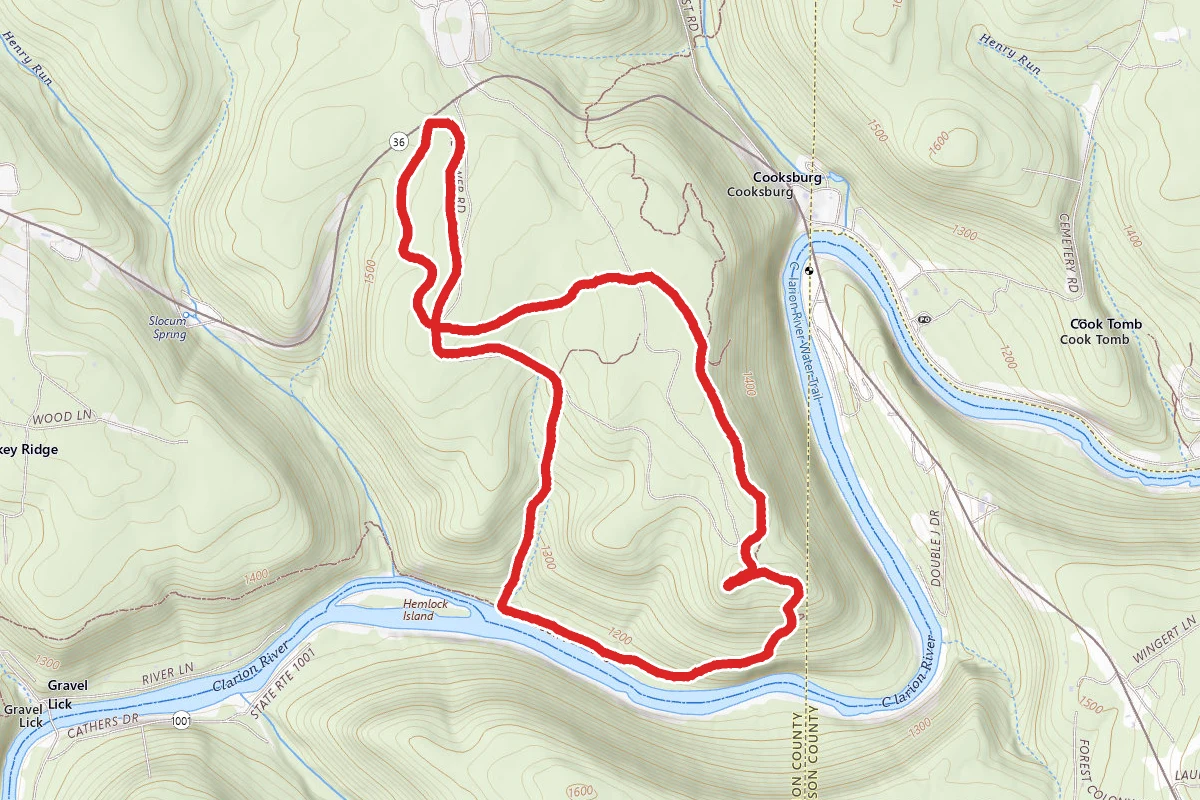Seneca Viewpoint via Mohawk, North Country, and River Trail Loop