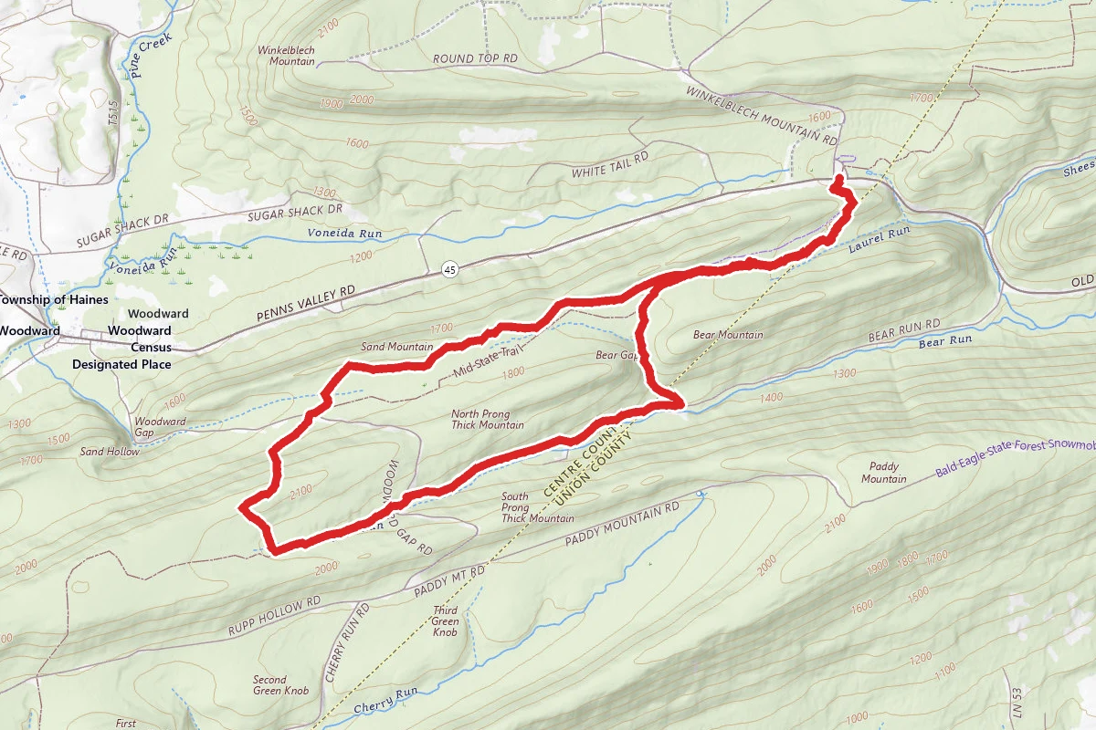 Bear Run and Mid-State Loop Trail