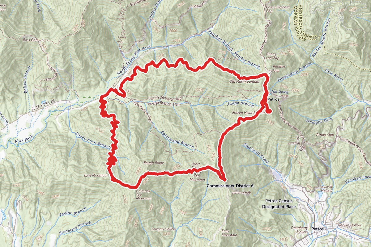 Old Mac Mountain to Chimney Tops Trail