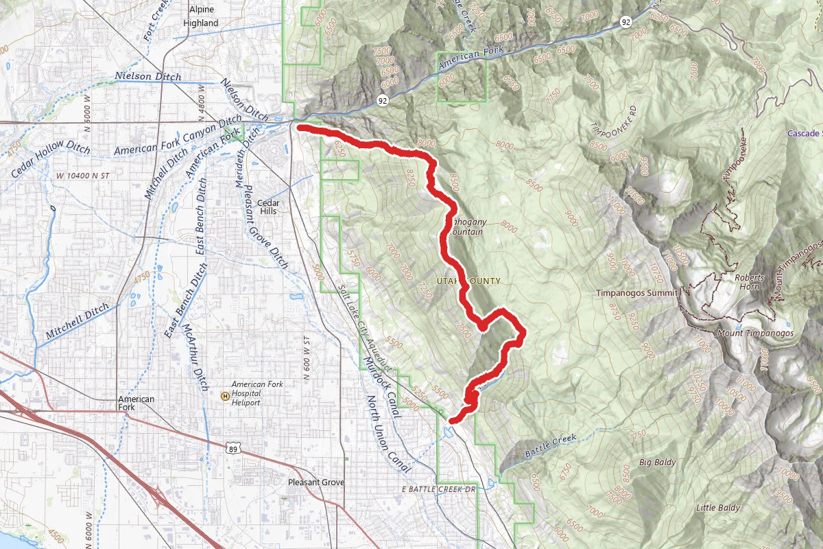 Grove Creek Canyon and Mahogany Ridge