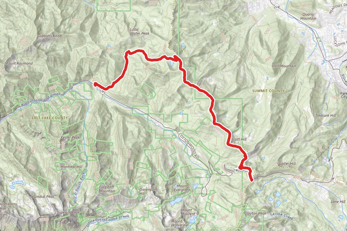 Scott's Bypass, Wasatch Crest and Mill D North Trail