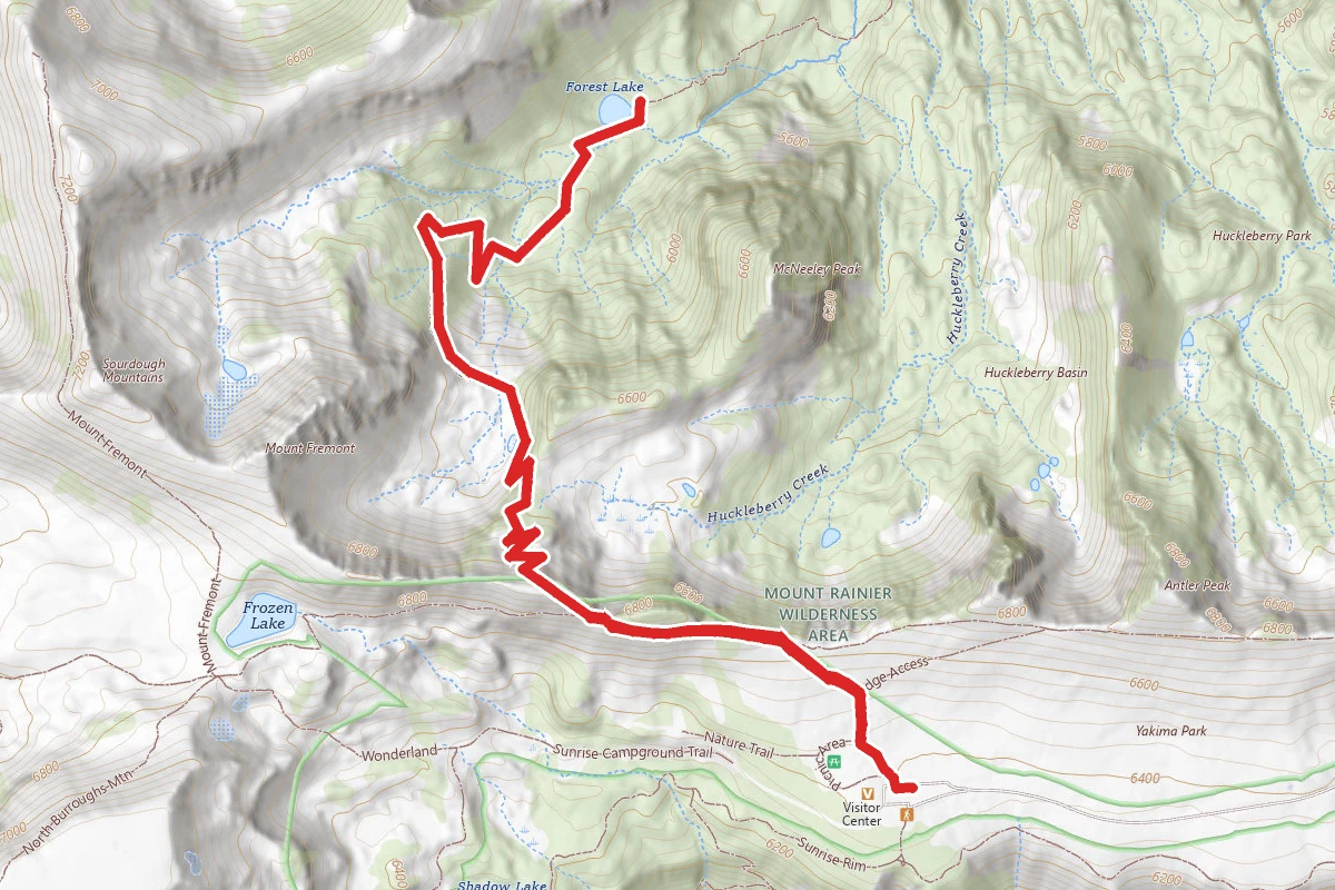 Forest Lake Via Huckleberry Creek and Sourdough Ridge Trails